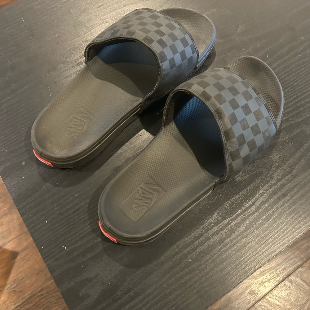 Vans Men's Black Checkered Slide Sandals